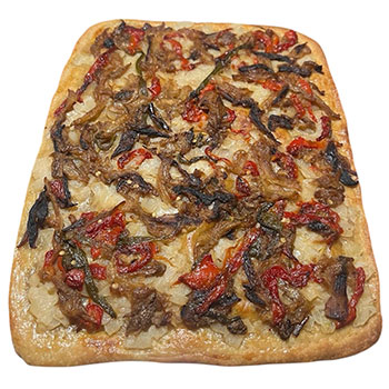 coca de escalivada. Ensucrat, pasteleria en Canls, Anna